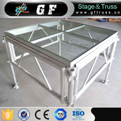 Fashion Show Aluminum Glass Stage With Mobile Legs