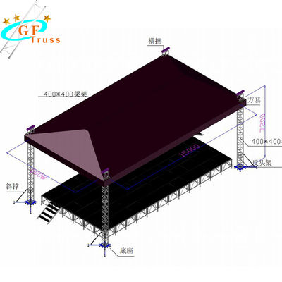 স্পিগট অ্যালুমিনিয়াম আলোকসজ্জা 290 * 290 মিমি এলইডি স্ক্রিন ট্রাস