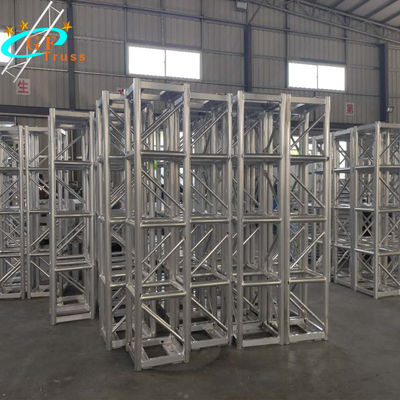 ক্রস টিউব 400 * 400 মিমি অ্যালুমিনিয়াম বোল্ট ট্রাস ডিসপ্লে বিগ স্প্যান ট্রাস ফ্রেম